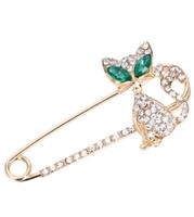 Brosche Mit Zirkonen, Goldene KatzenkäTzchennadel, Elegante Sicherheitsnadel
