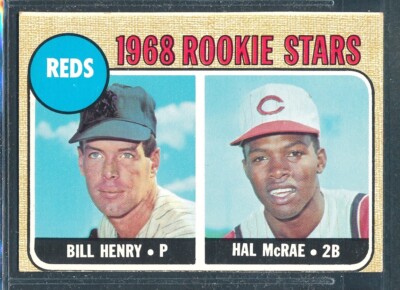 1968 Topps #384: REDS ROOKIES Bill Henry / Hal McRae RC ~ VG