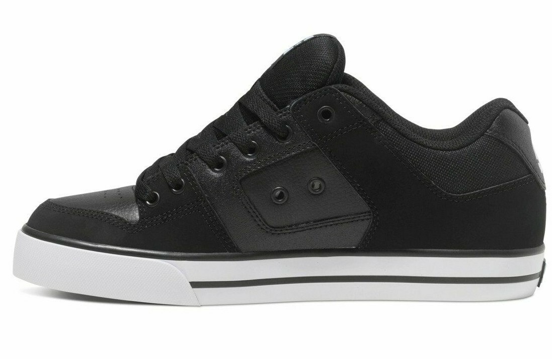 DC PURE 300660 BLACK / WHITE (BLW) NUBUCK LEATHER SKATE