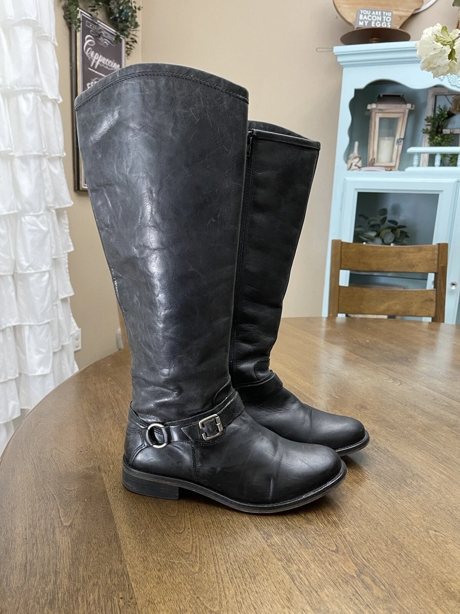 Distressed leather riding clearance boots
