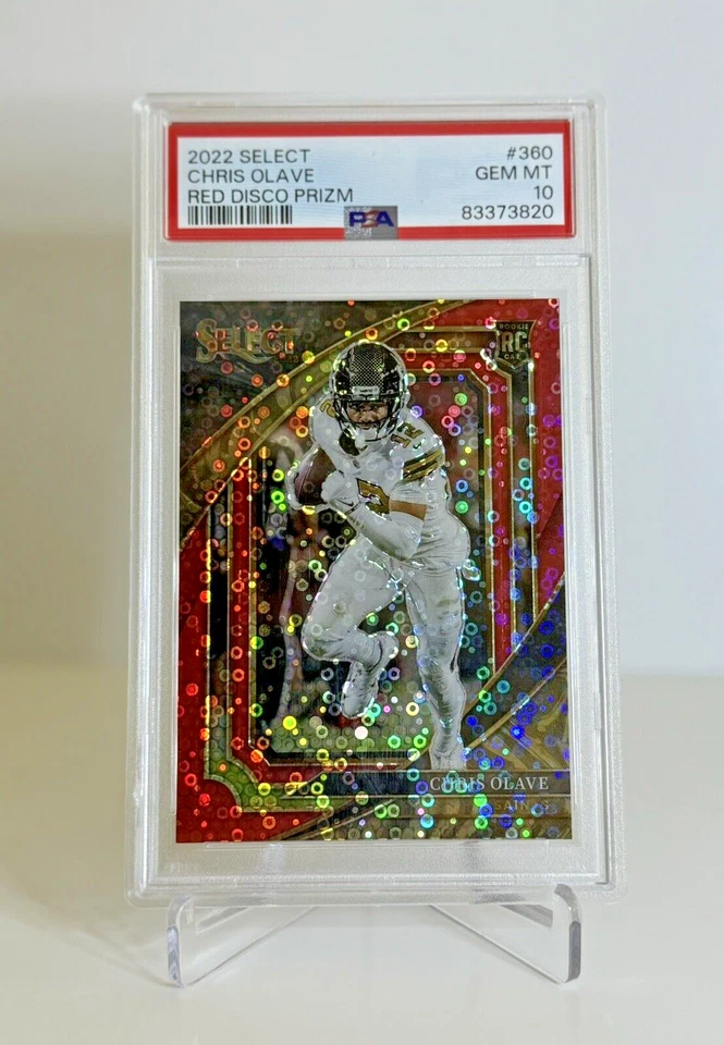 2022 Panini Select Chris Olave #360 Red Disco Prizm PSA 10, POP 9, 43/49, Saints - Image 2 of 4