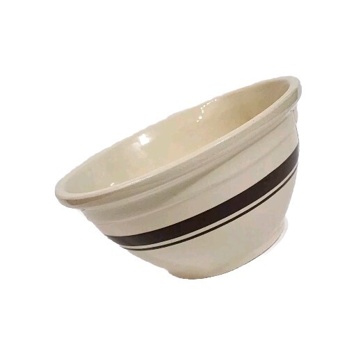 Vintage McCoy Pottery Oven Ware #10 Mixing Bowl Brown Stripes | eBay