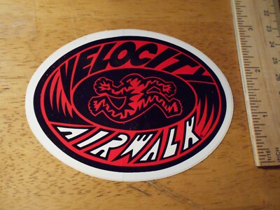 スケートボード Airwalk Vtg Skateboard Sticker Vintage Air Walk Shoes Velocity decal 1990s Skateboard Boards