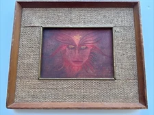 MYSTERY PAINTING ABSTRACT 1972 SIGNED AND HAS COPYRIGHT POSSIBLE ILLUSTRATION