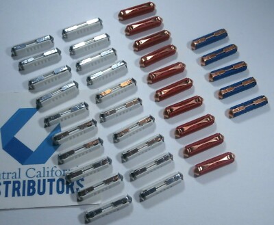 VW FLOSSER FUSE ASSORTMENT 35 PACK WHITE 8A RED 16A BLUE 25A VW T1 BUG 1949-1978