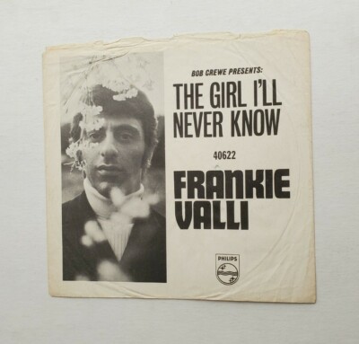 Frankie Valli Girl I'll Never Know/A Face Without A Name 45rpm Picture Sleeve 