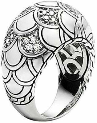 Marvelous Dome Design With Lustrous Brilliant Cut Cubic Zirconia Men's Fine Ring