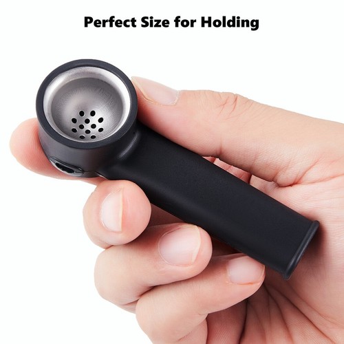 ( Pack of 8 ) 3.5" Silicone Tobacco Smoking Pipe with Lid Black Hand Pipes Bowl - Picture 3 of 6