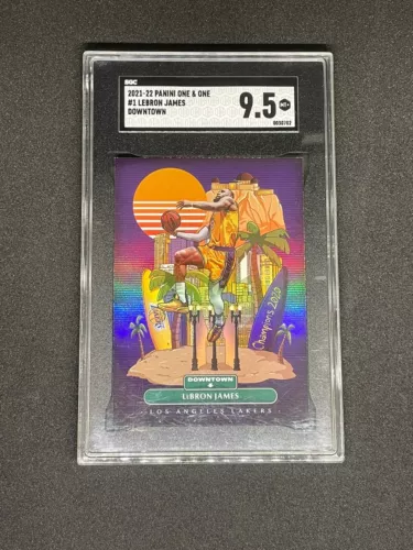 2021-22 Panini One And One LeBron James #1 Downtown Case Hit SSP SGC 9.5 Mint+