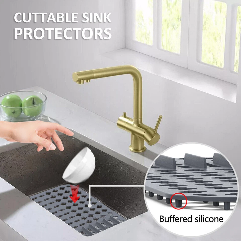 NEW HOT Silicone Sink Protector Heat-Resistant Sink Liner Mat Anti-Slip Kitche - Image 2 of 4