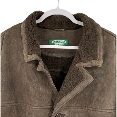 Vintage 90s Arcadia Rustic Simplicity Men's Brown Leather Coat