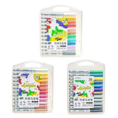 Waterproof Brush Tip Acrylic Paint Pen for Kid Student Drawing Card Making