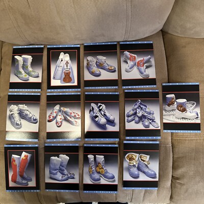 Lot of 13 Canada's National Shoe Set Boots Flipper Skates Canadian Foot Postcard