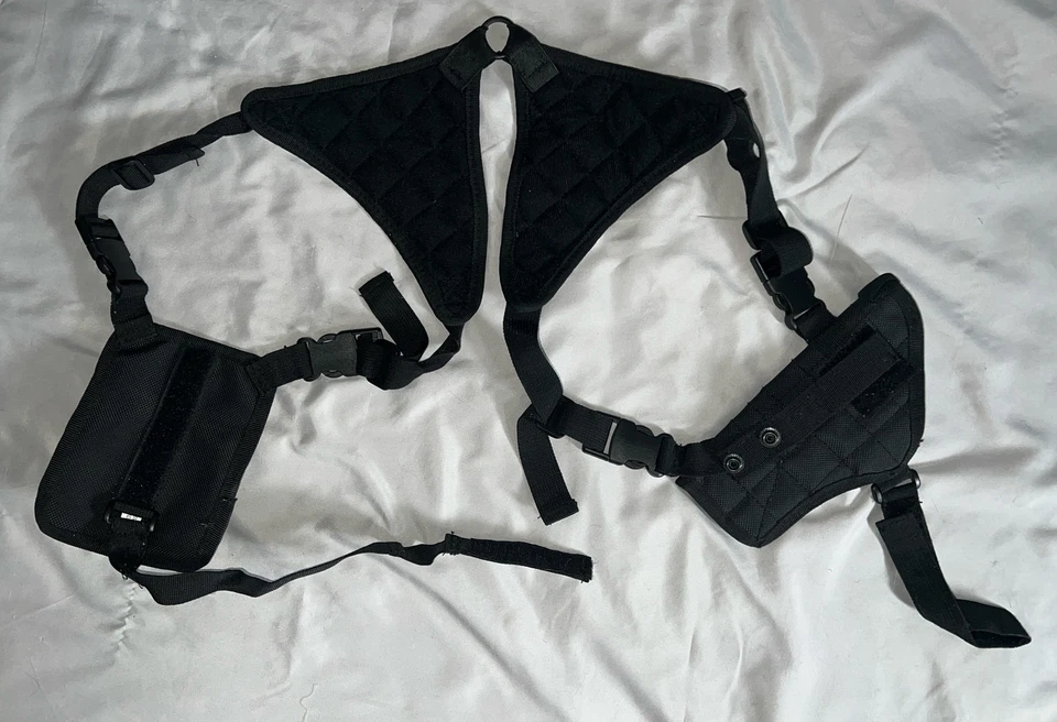 UTG Law Enforcement Horizontal Shoulder Holster Black PVC-H170B Universal Fit - Image 2 of 4