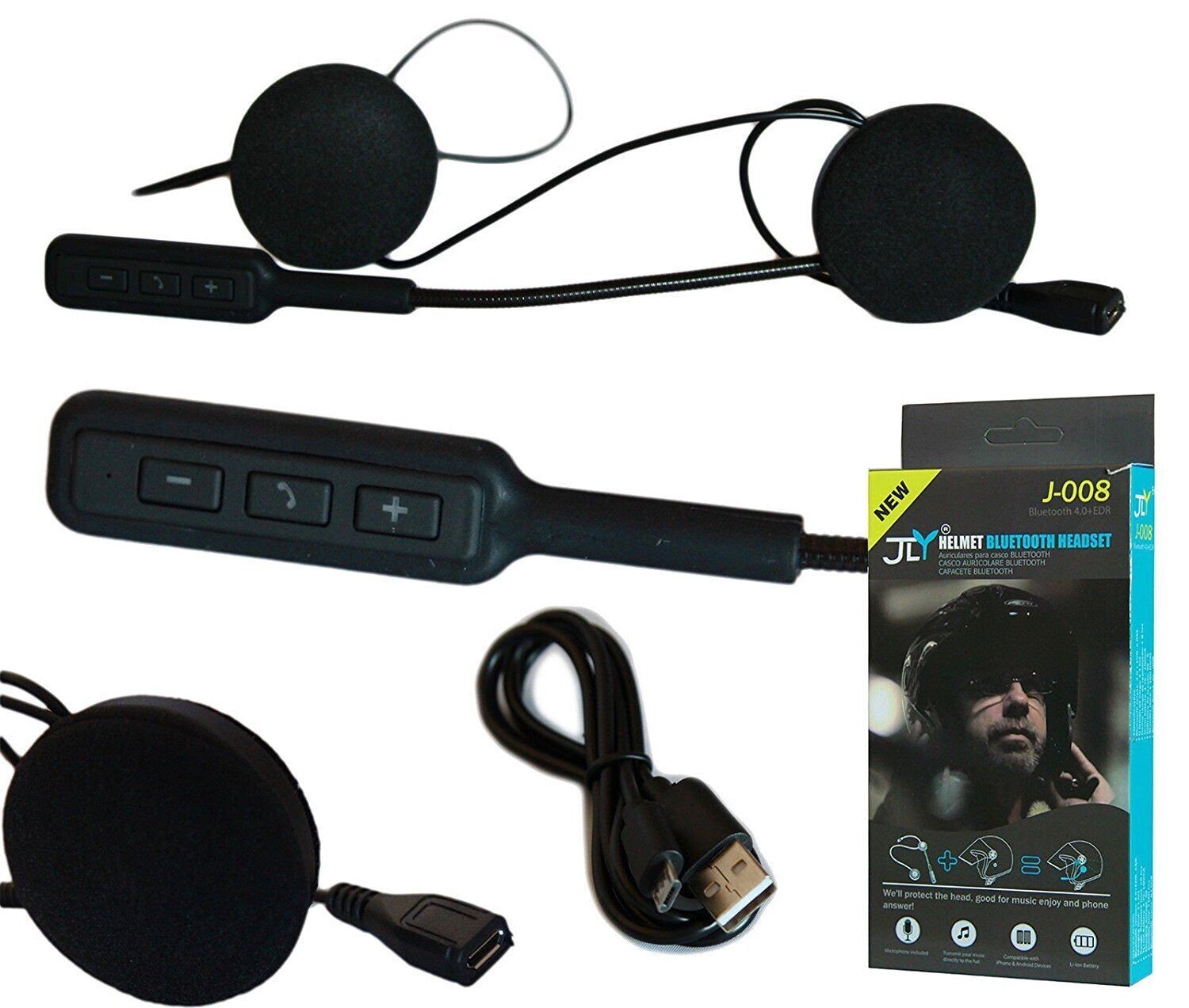 HEADSET MICROFONO AURICOLARE BLUETOOTH IMPERMEABILE PER CASCO MOTO MP3