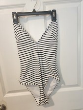 Cupshe Swim Suit White And Black Striped XS - NWT