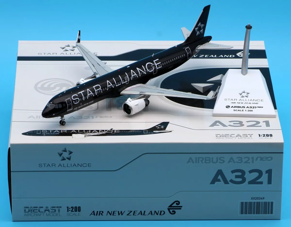 JC Wings 1:200 Air New Zealand Airbus A321neo Diecast Aircraft Jet