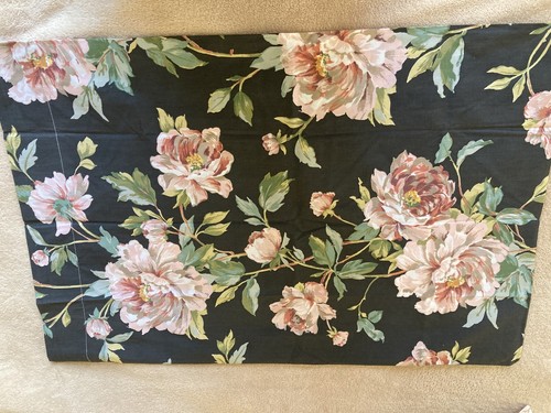 Pair Lady Pepperell Dark Gray Floral Peony Pillowcase No Iron Percale Standard - Picture 6 of 9