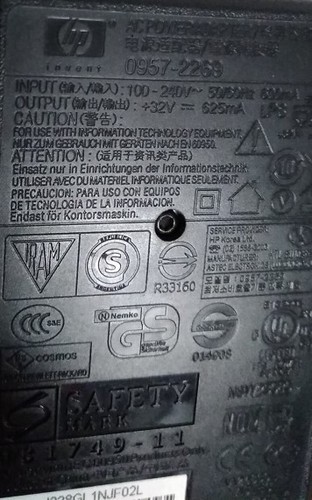 Netzteil hp drucker 0957-2269 32 V 625 mA