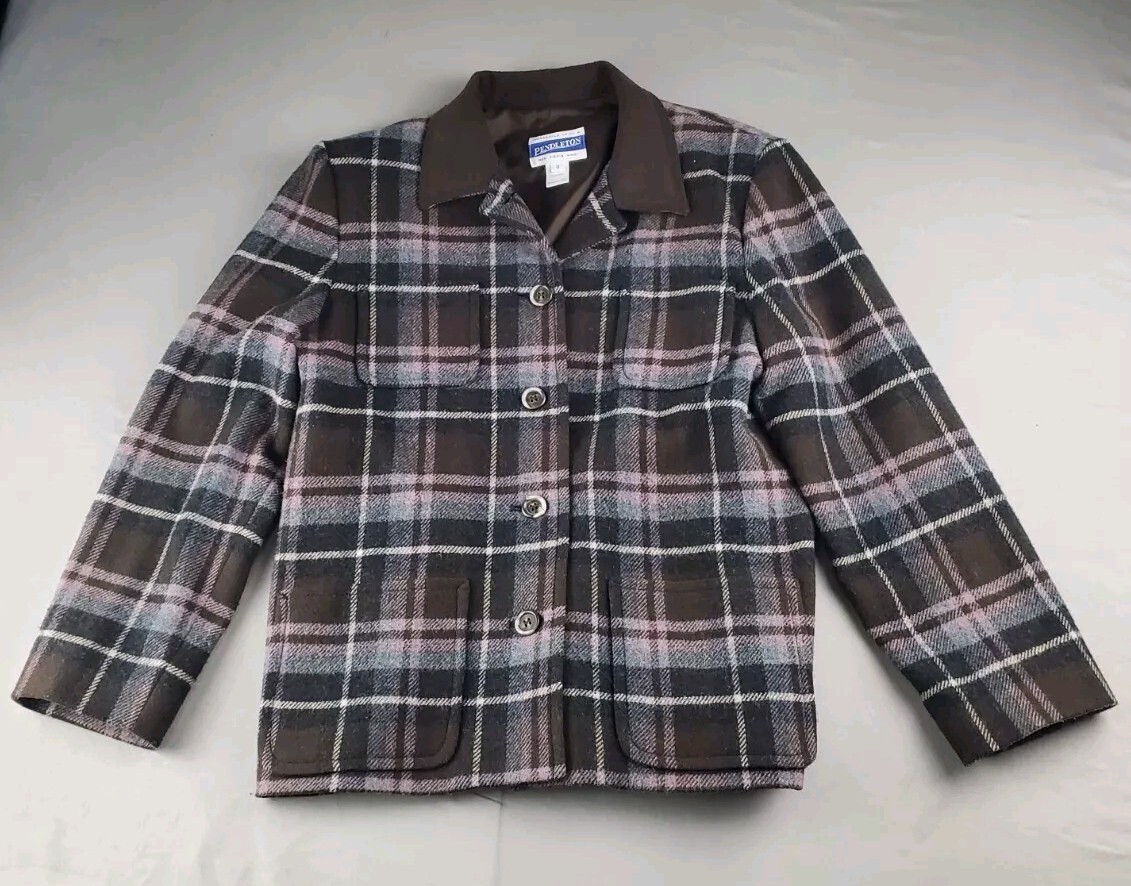 Vintage Pendleton Wool Shacket Jacket Womens 10 P… - image 1