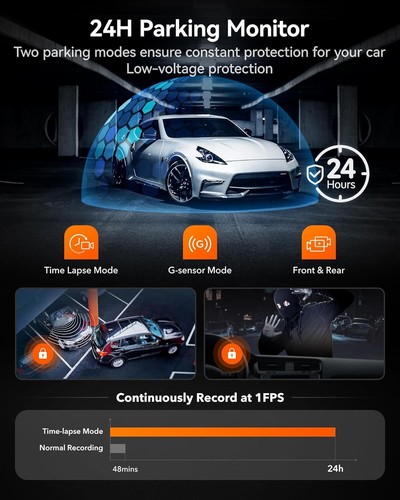 WOLFBOX Dash Cam 4K Front and Rear Dash Camera WiFi GPS with Free 64G SD Card - Picture 13 of 15