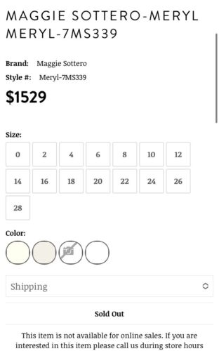 NWT Maggie Sottero Ivory A-line Wedding Dress Meryl 7MS339 Sz 14 ($1529 Retail) - Picture 5 of 8