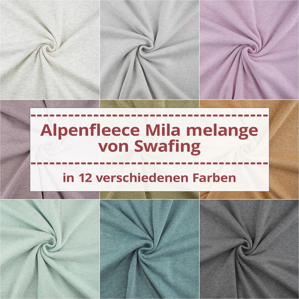 Alpenfleece Stoff Mila melange von Swafing, Kuschelsweat (Meterware ab 0,50m)