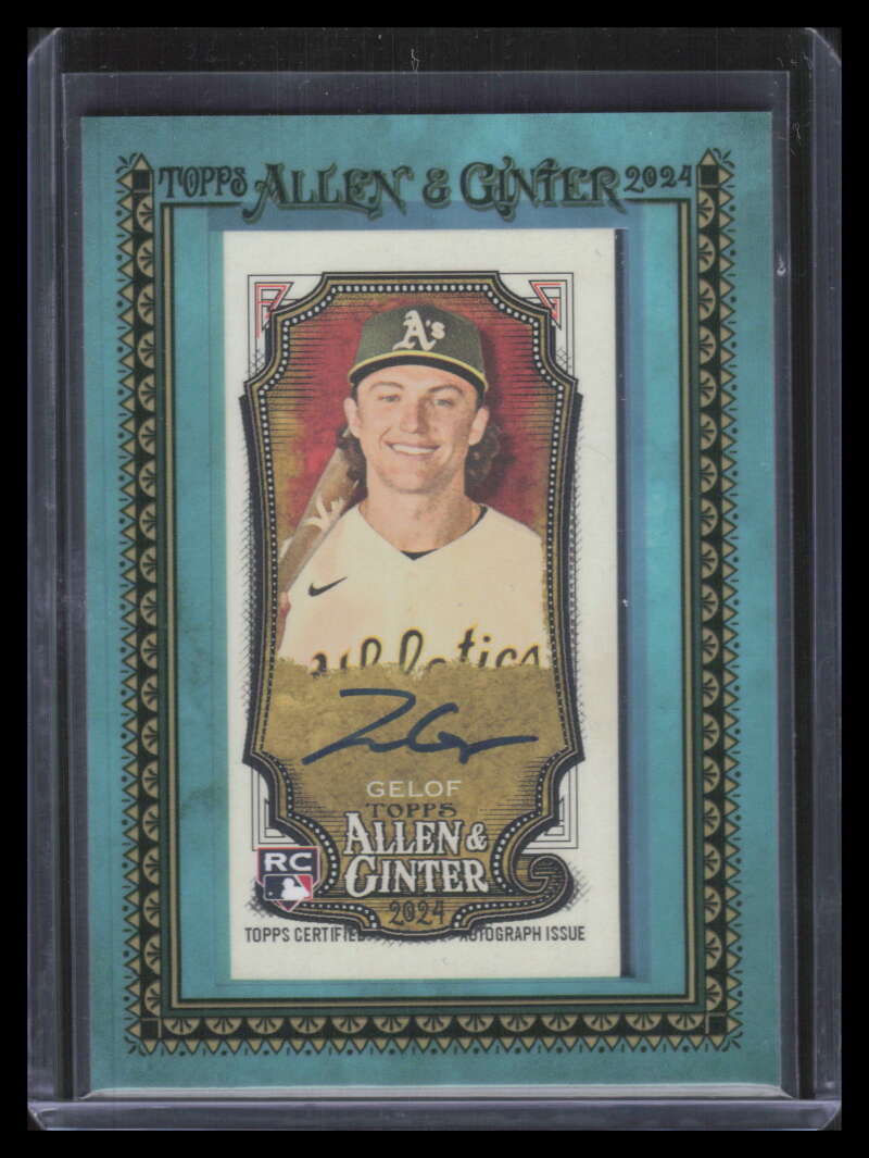 2024 Topps Allen and Ginter Framed Mini Autographs Blue Zack Gelof RC Auto 23/50