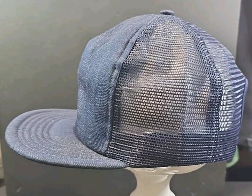 Vintage NOS Denim Mesh Blank SnapBack Hat Made In USA Park Place Brand - Picture 3 of 9
