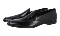 Luxus Prada Loafer Slipper Schuhe 2DC109 Schwarz Piquee Leder Neu 7,5 41,5 42