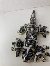 Rainforest Animal Bean Bag IGUANA Black & White 7" Long Yellow Belly