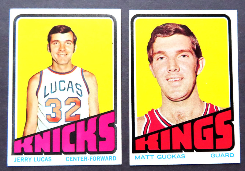 NBA Cards (2) New York Knicks 1971-72 Matt Goukas & Jerry Lucas #9 & #15