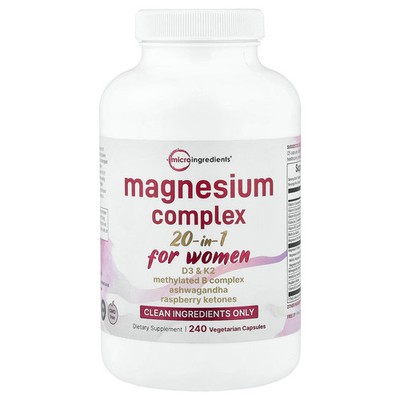 Magnesium Complex 20-in-1, For Women, 240 Vegetarian Capsules