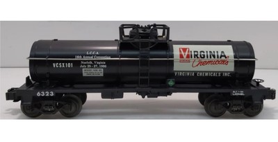 LIONEL VIRGINIA CHEMICALS SINGLE DOME TANK CAR LCCA 6-6323! O GAUGE