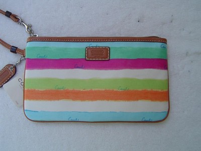 NEW AUTHENTIC COACH HAMPTON WATERCOLOR LARGE WRISTLET #41194