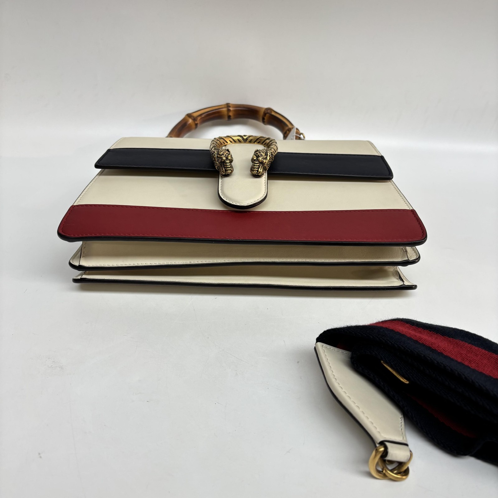 Dionysus Bamboo Top Handle Bag Colorblock Leather - ## image 3