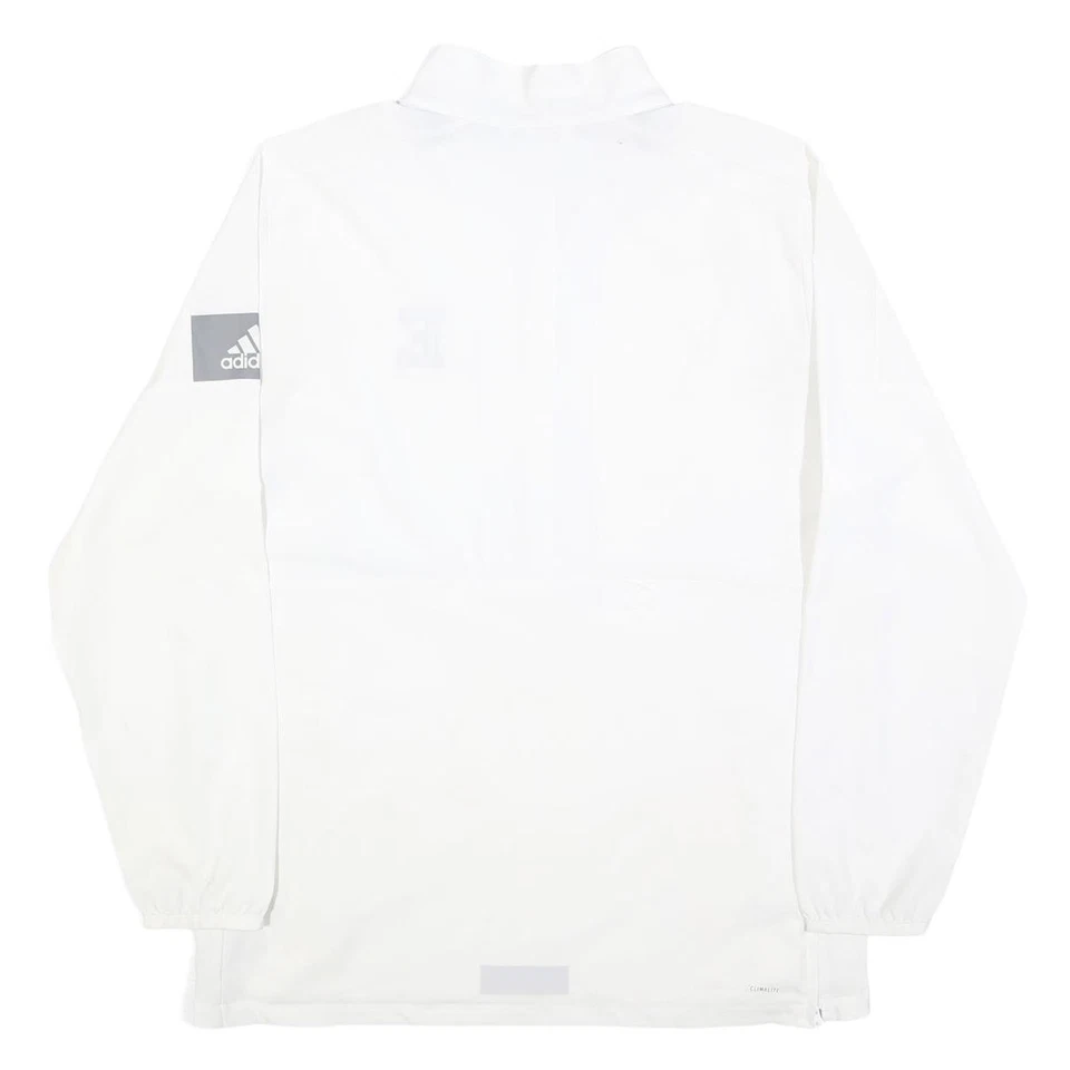 ADIDAS Homme Sweatshirt Sport Blanc Logo E Colleté Taille M Pull Polyester - Photo 3/4