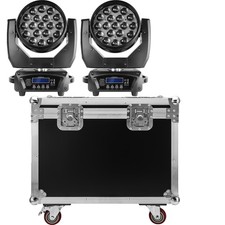285W Moving Head Stage Lighting 19x15W LED RGBW Wash Zoom Light Flight Case Show