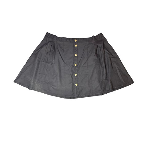 Torrid Black Mini Skirt Button Front Plus Size Skater Style Size 3 - Picture 2 of 4