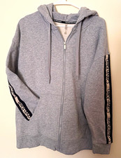 Calvin Klein Performance Women s Gray Fleece Full Zip Hoodie Logo Tape XL