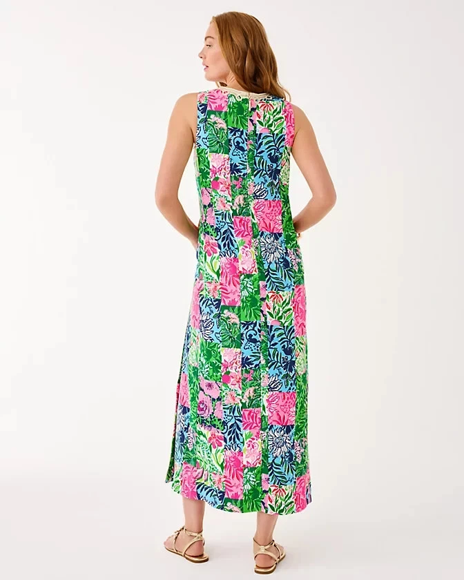 Novo com etiquetas Vestido Lilly Pulitzer Edita Maxi Shift Multi Party Punch Patch, escolha o tamanho.! - Imagem 3 de 4