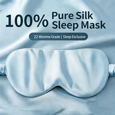 Silk Sleep Mask Pressure-Free Adjustable, Breathable  Skin-Friendly, Light-Bloc