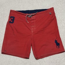 Image of Polo Ralph Lauren Men’s Red Swimming Shorts embroidered Big Pony Size XXL BNWT