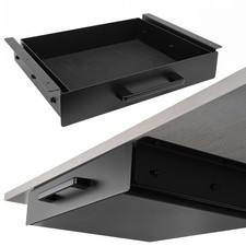 Under Desk Drawer Slide Out Shelf Home Office Storage Organizer Black 12 Inch