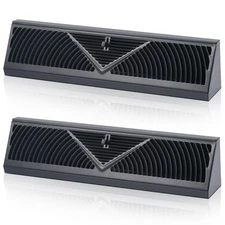 Yaocom 2-Pack 24" Baseboard Register Vent Covers Floor Wall Diffuser Black