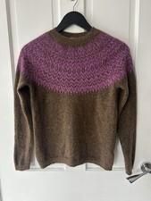 Seasalt Cornwall UK Größe 10 Fichte Frost Mohair Mischung Fairisle Pullover