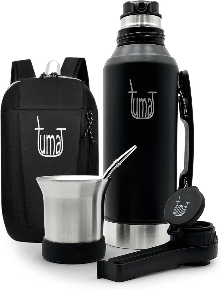 Complete Yerba Mate Kit - 1.2L Thermos with Mate System, Cup