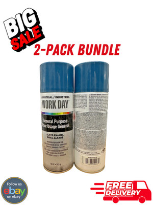 2 Pack Work Krylon Day Blue General Purpose Alkyd Enamel Spray Paint 10oz