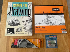 The Complete Book of Drawing, Sketchpad, Erasers and Graphic Pencils set