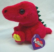 Puffkins DRAKE THE RED DRAGON or DINOSAUR 4" Plush STUFFED ANIMAL Toy NEW 1994